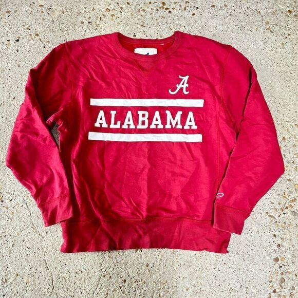 Alabama Crimson Tide Men's Red Pullover Sweatshirt L Embroidered Logo - Picture 1 of 5